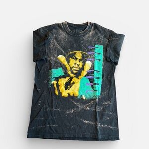 Ice Cube Black acid stain  Tee with Colorful Print Women size Med